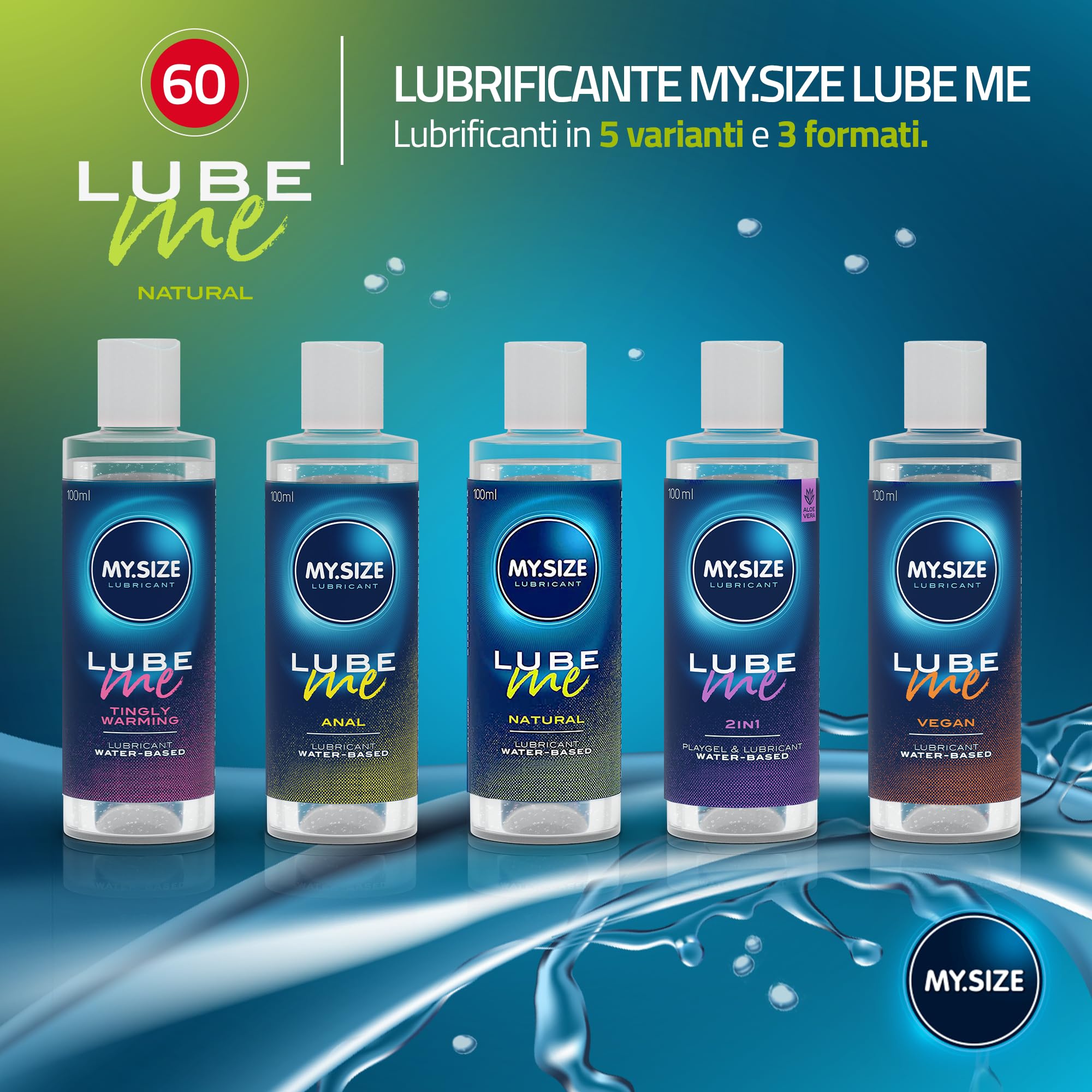 MY.SIZE PRO MIDI set preservativi 60 mm 10 pezzi base acqua