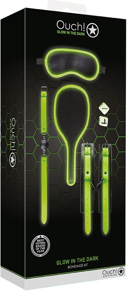 Ouch! Bondage Kit 1 Kit Bondage Fluorescente al Buio