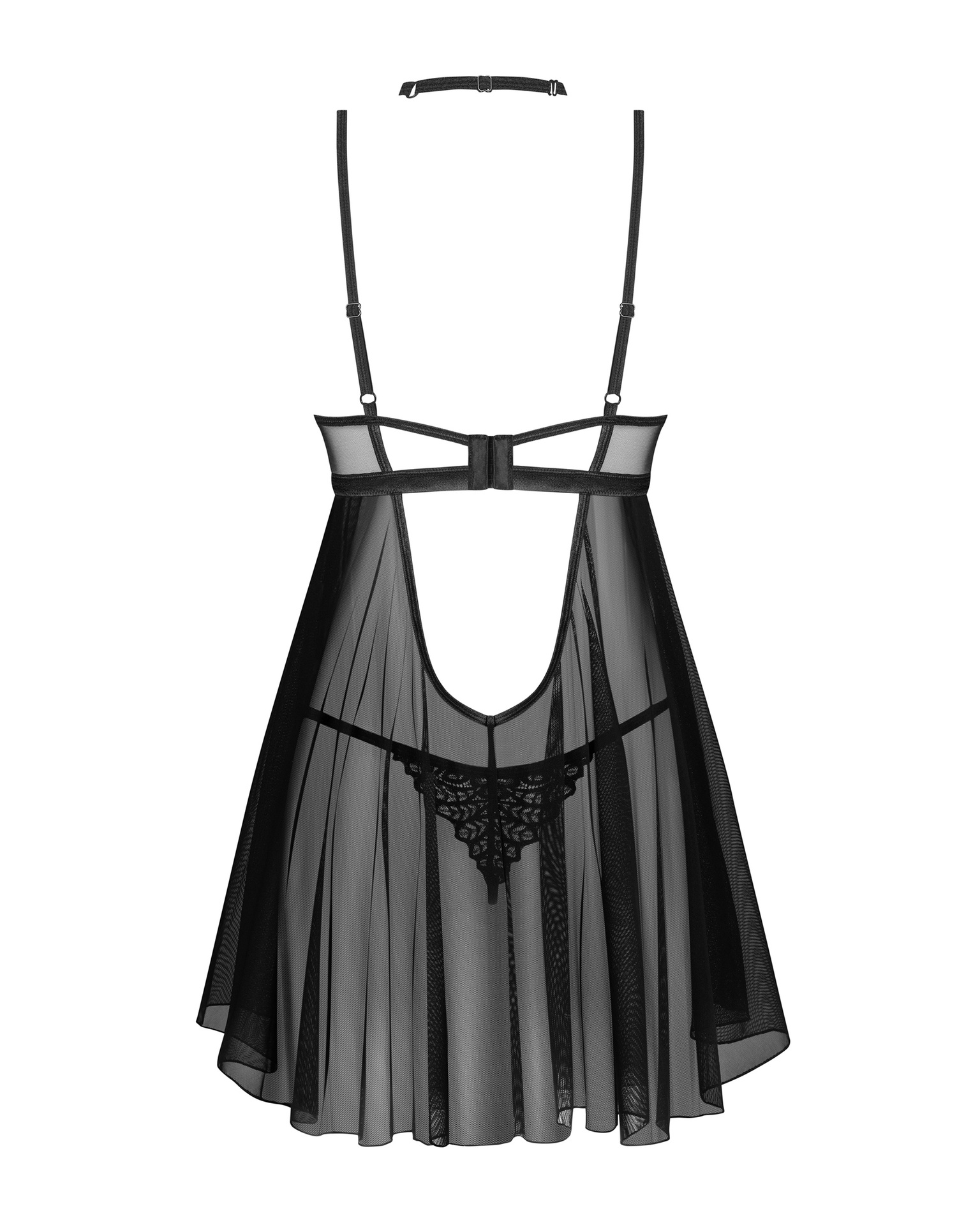 Obsessive Donarella babydoll con perizoma in pizzo nero