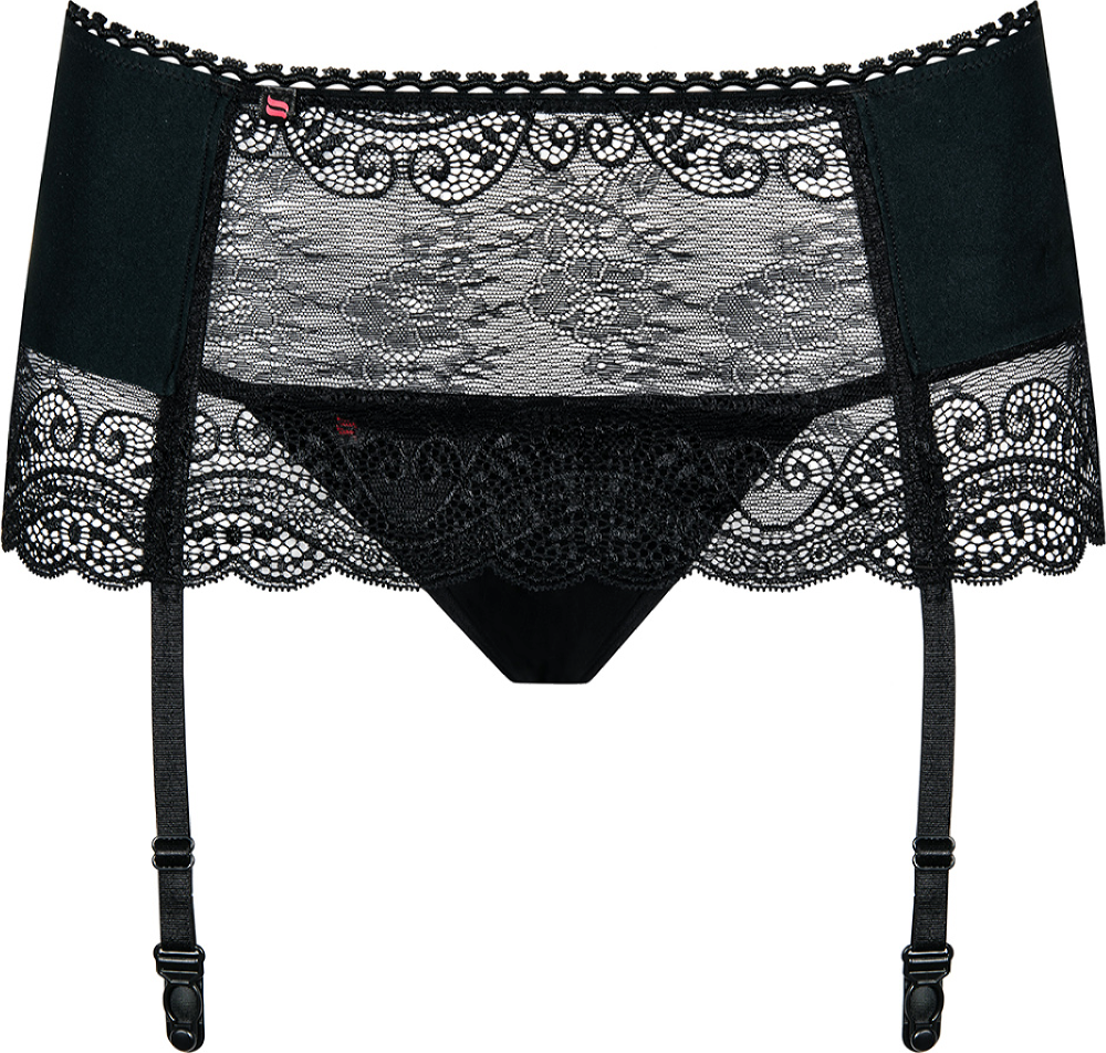 Obsessive Miamor reggicalze e perizoma nero pizzo