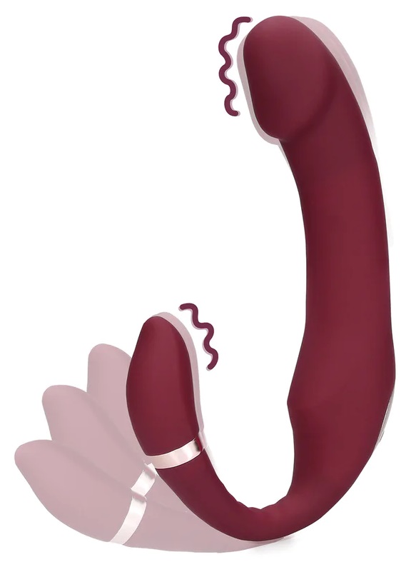 Loveline Bendable Strapless strap on vibrante bordeaux