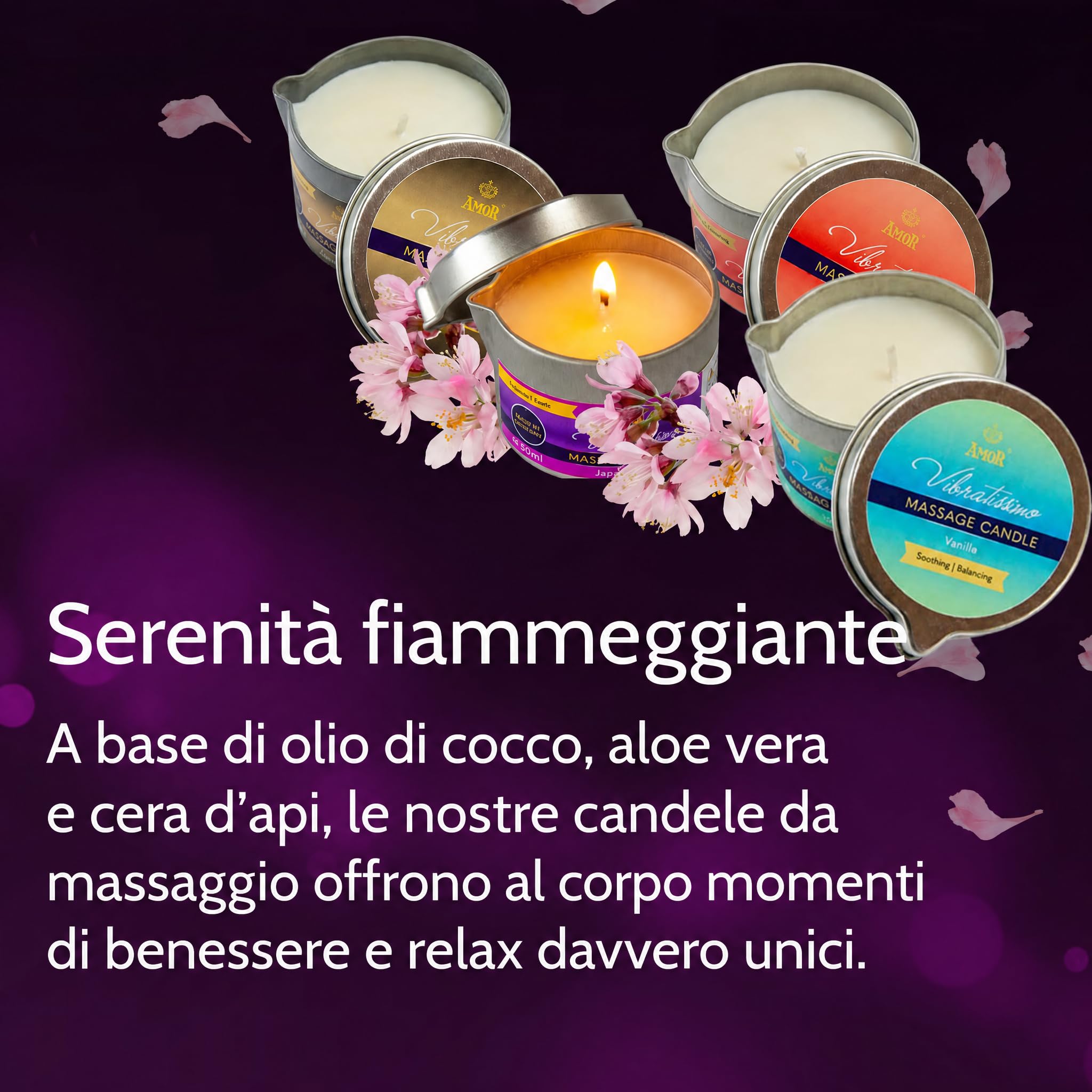 AMOR Vibratissimo Candela Massaggio Vanilla 100 ml
