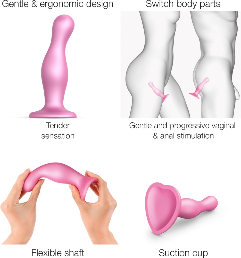 Strapon-me Dildo Plug Curvy L dildo ventosa viola silicone