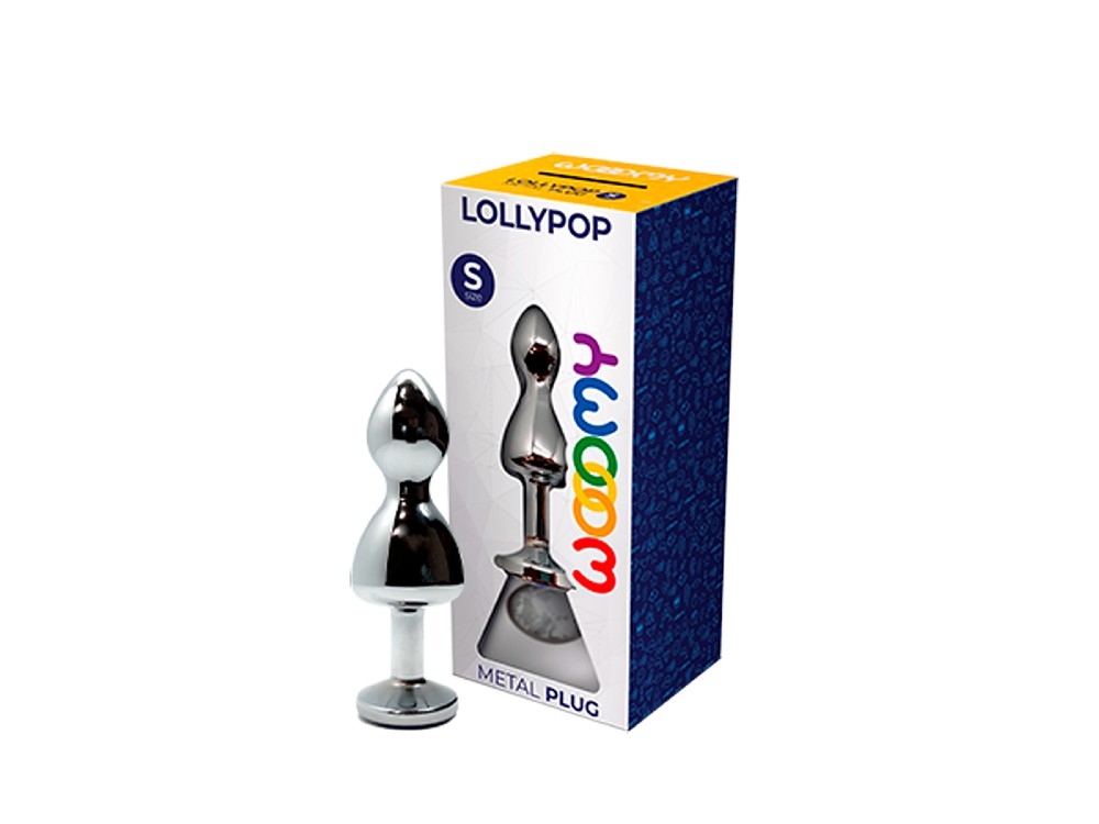 Wooomy Lollypop plug anale metallo bianco con gioiello