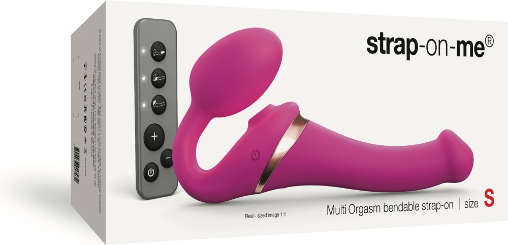 Strap-on-me Multi Orgasm Bendable Strap-On fucsia succhiaclitoride