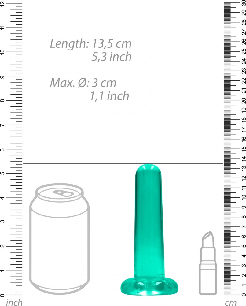 RealRock Crystal Clear dildo con ventosa turchese 13,5 cm