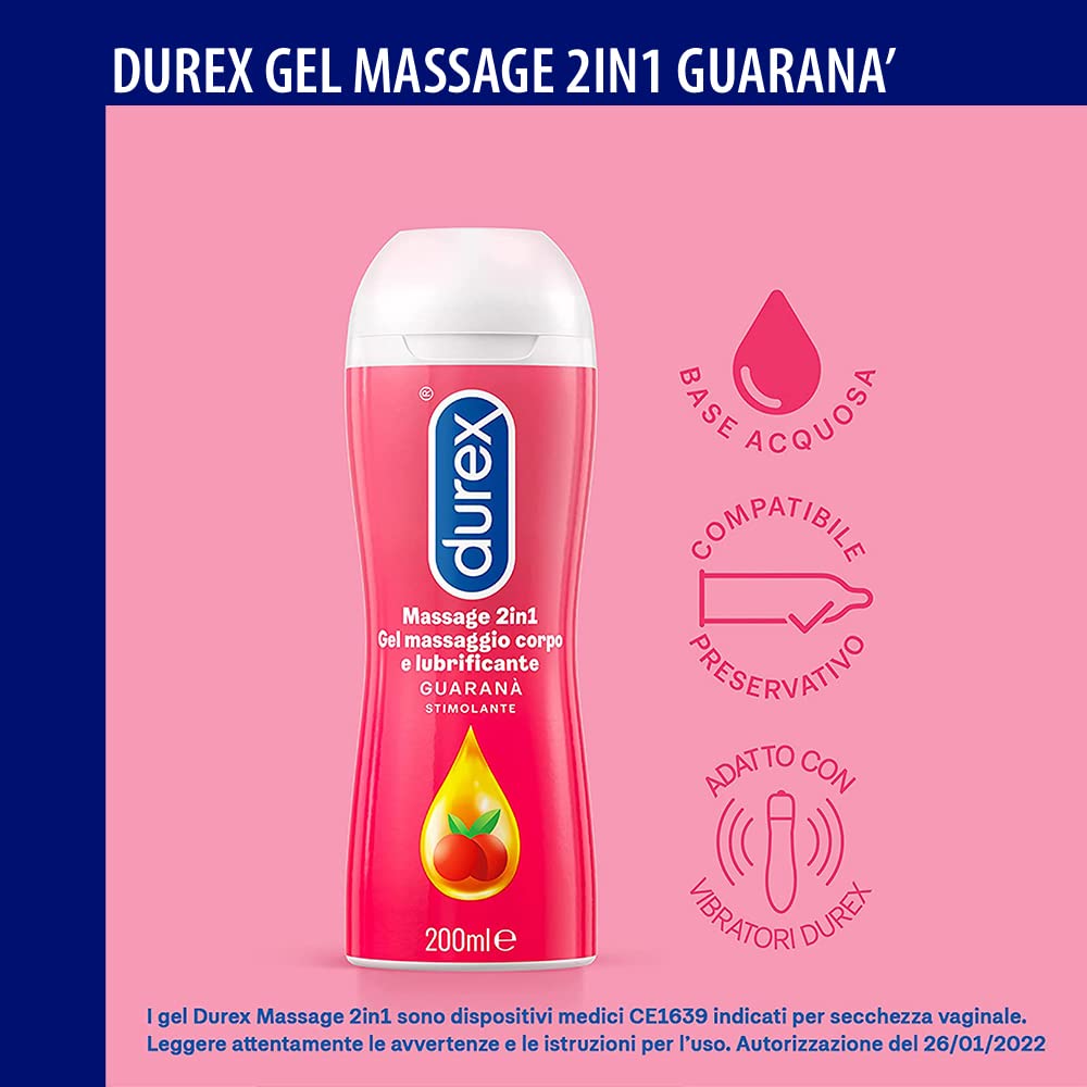 Durex Settebello 18 preservativi + Massage Guarana 200 ml kit