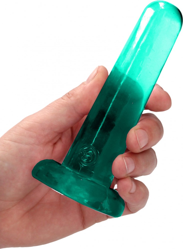 RealRock Crystal Clear dildo con ventosa turchese 13,5 cm
