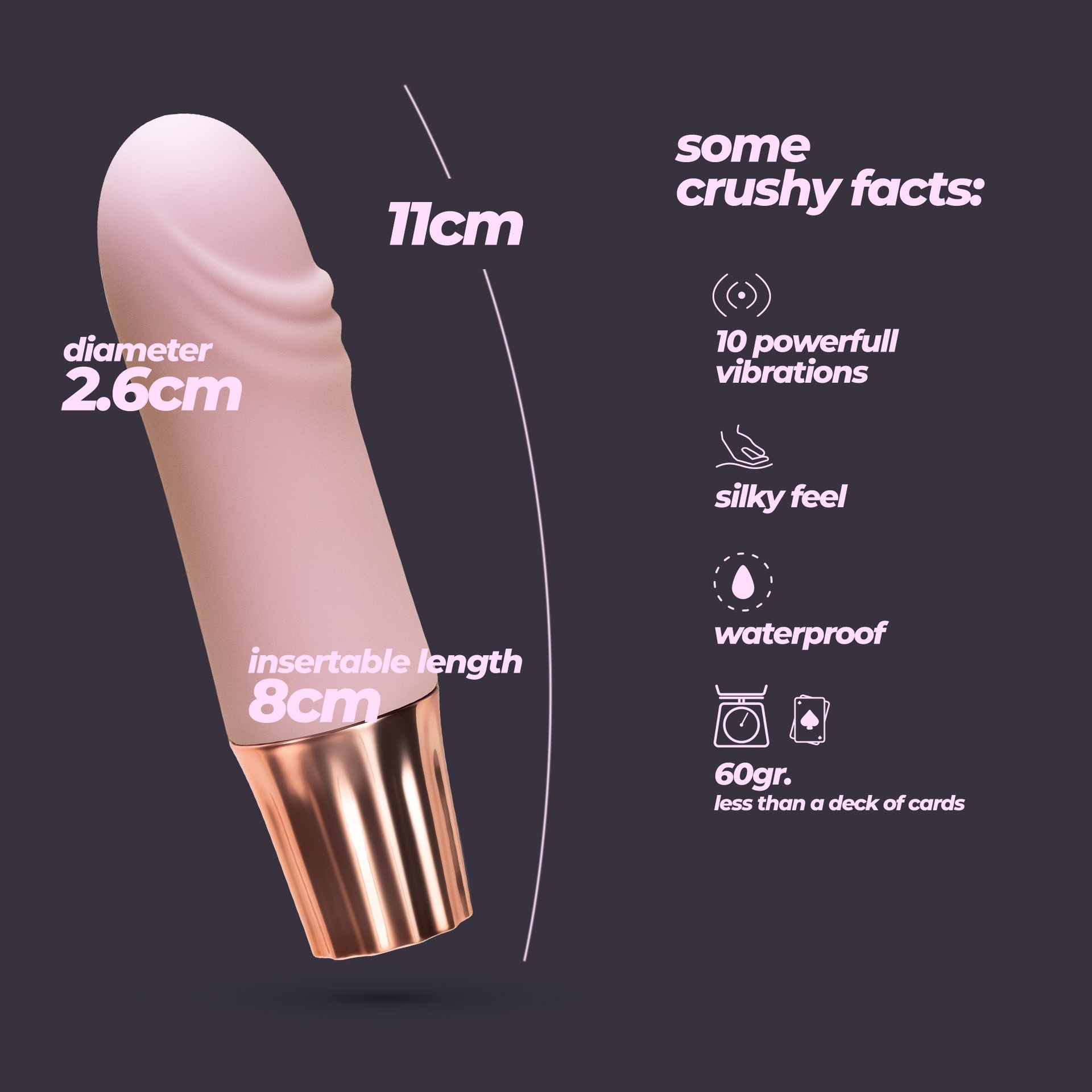 Crushious Mellow Waves mini vibratore silicone 10 modi