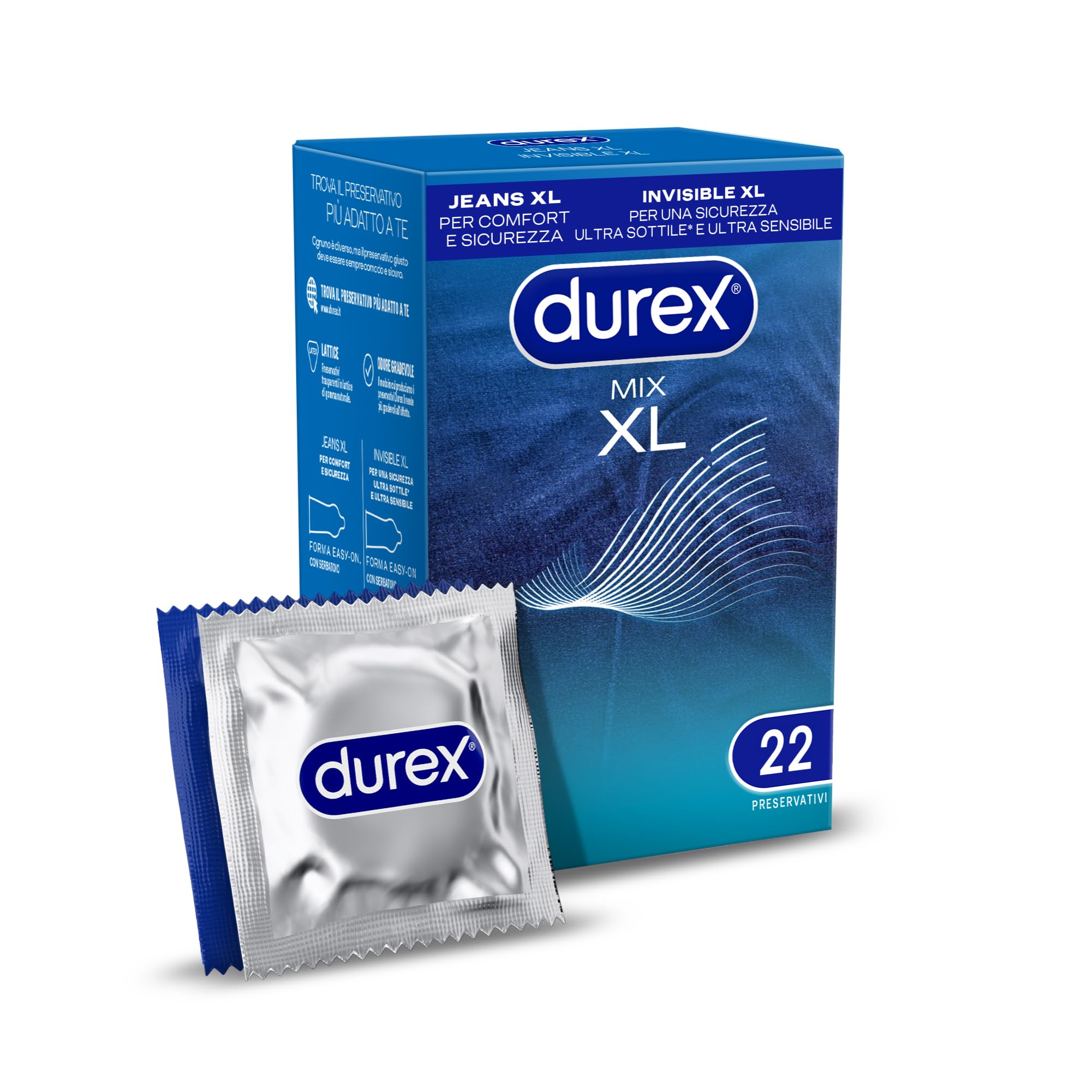 Durex Mix XL preservativi 22 pezzi extra-large