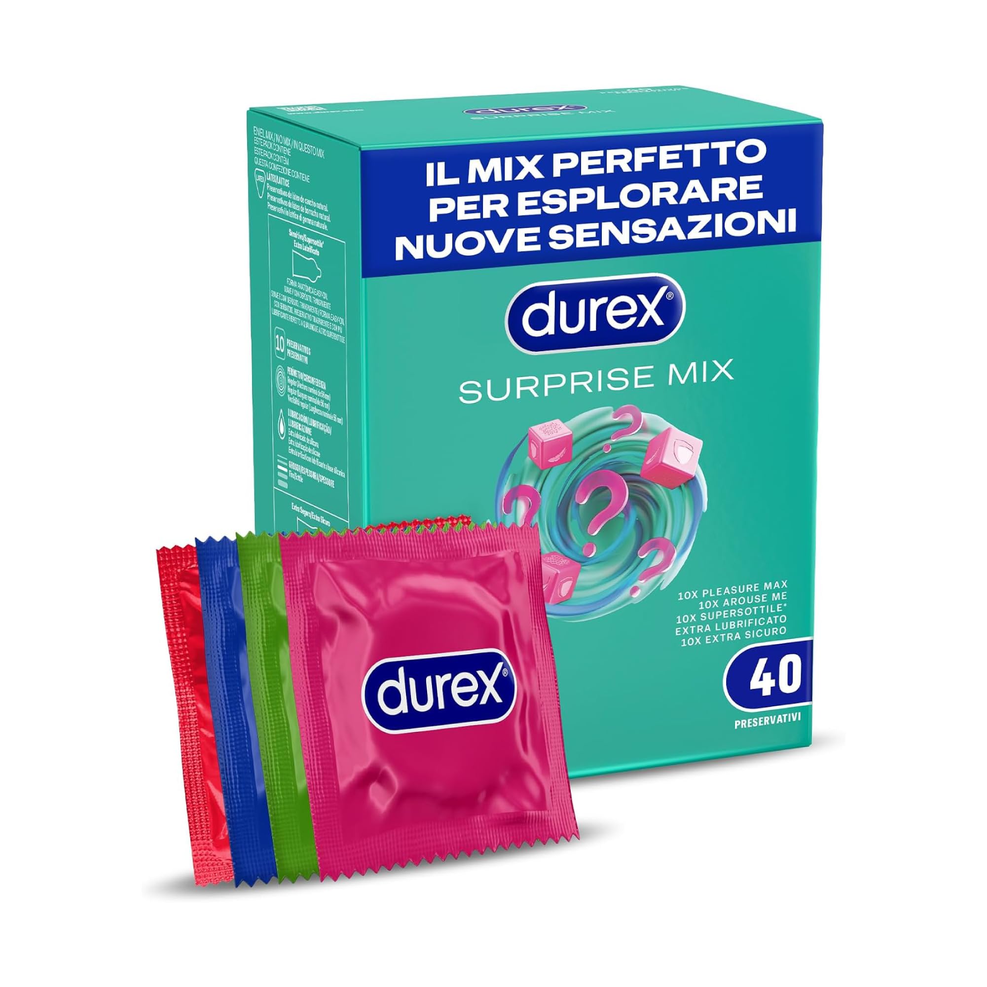 Durex Surprise Mix preservativi assortiti 40 pezzi stimolanti