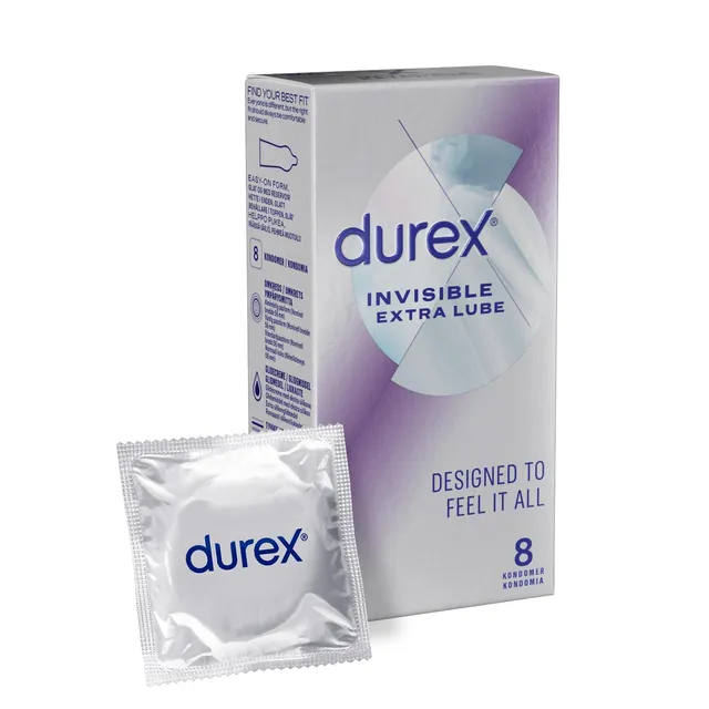 Durex Invisible Extra Lube preservativi 24 pezzi ultrasottili