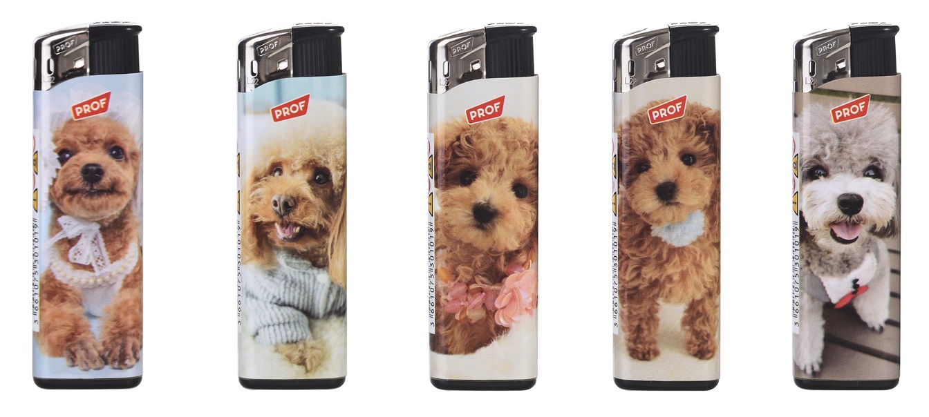 PROF Poodles accendini elettronici 50 pezzi ricaricabili