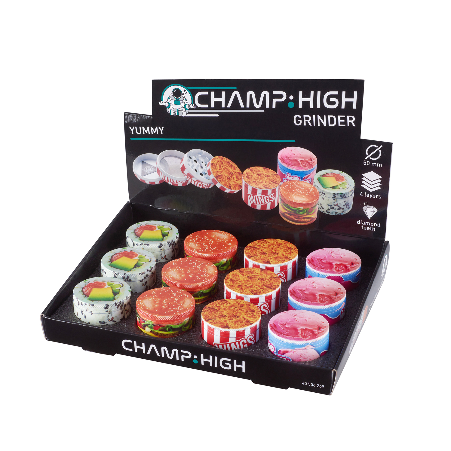 Champ High grinder metallo 50 mm 4 parti