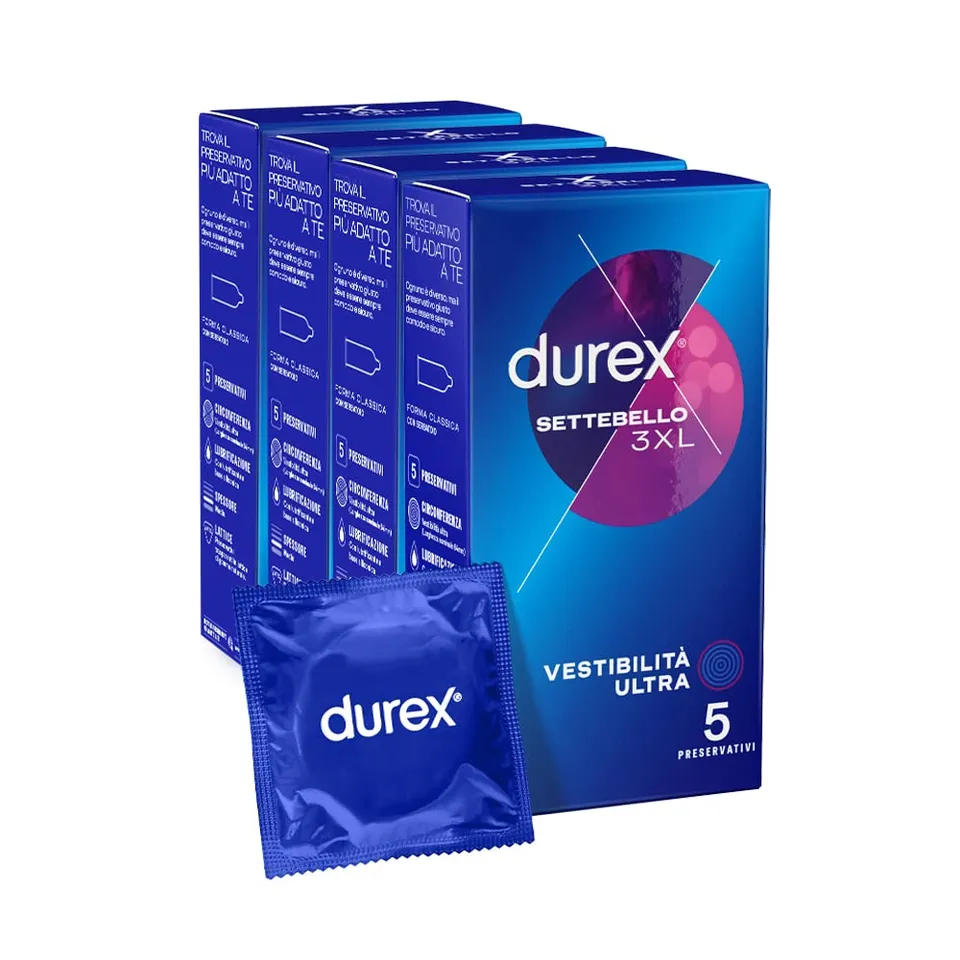 Durex Settebello Comfort 3XL preservativi larghi 64 mm 20 pezzi
