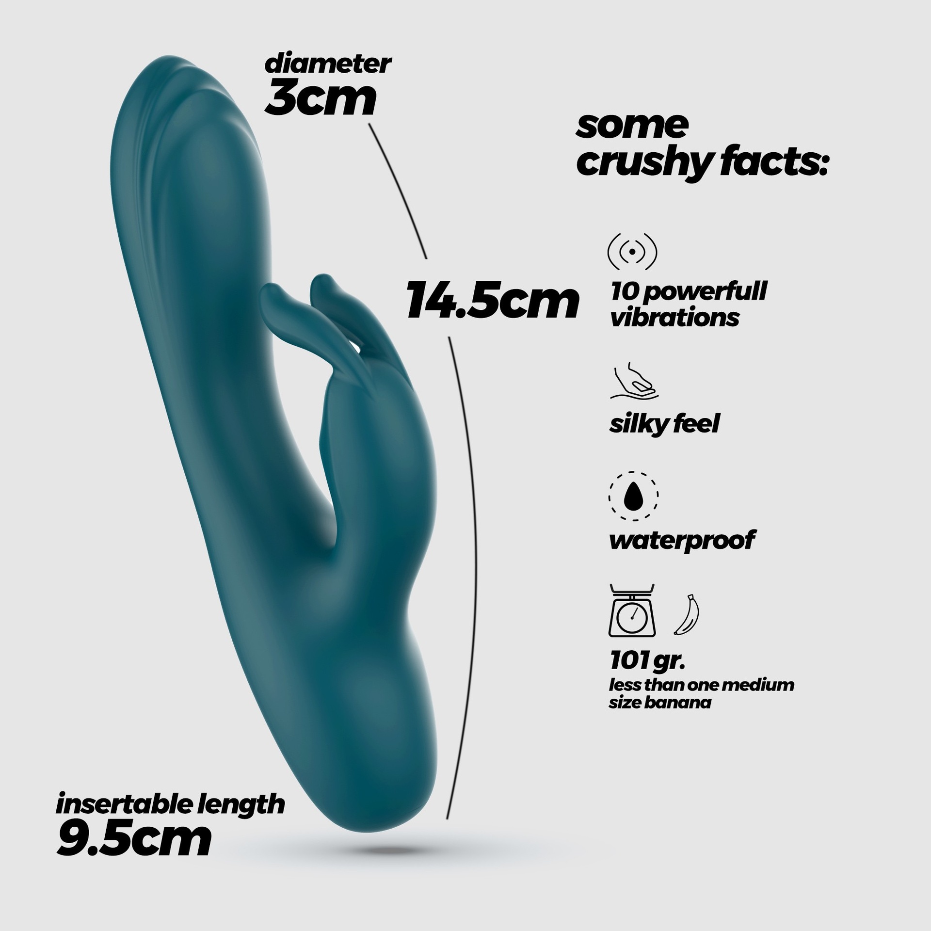 Crushious Lola mini vibratore rabbit silicone 14 cm