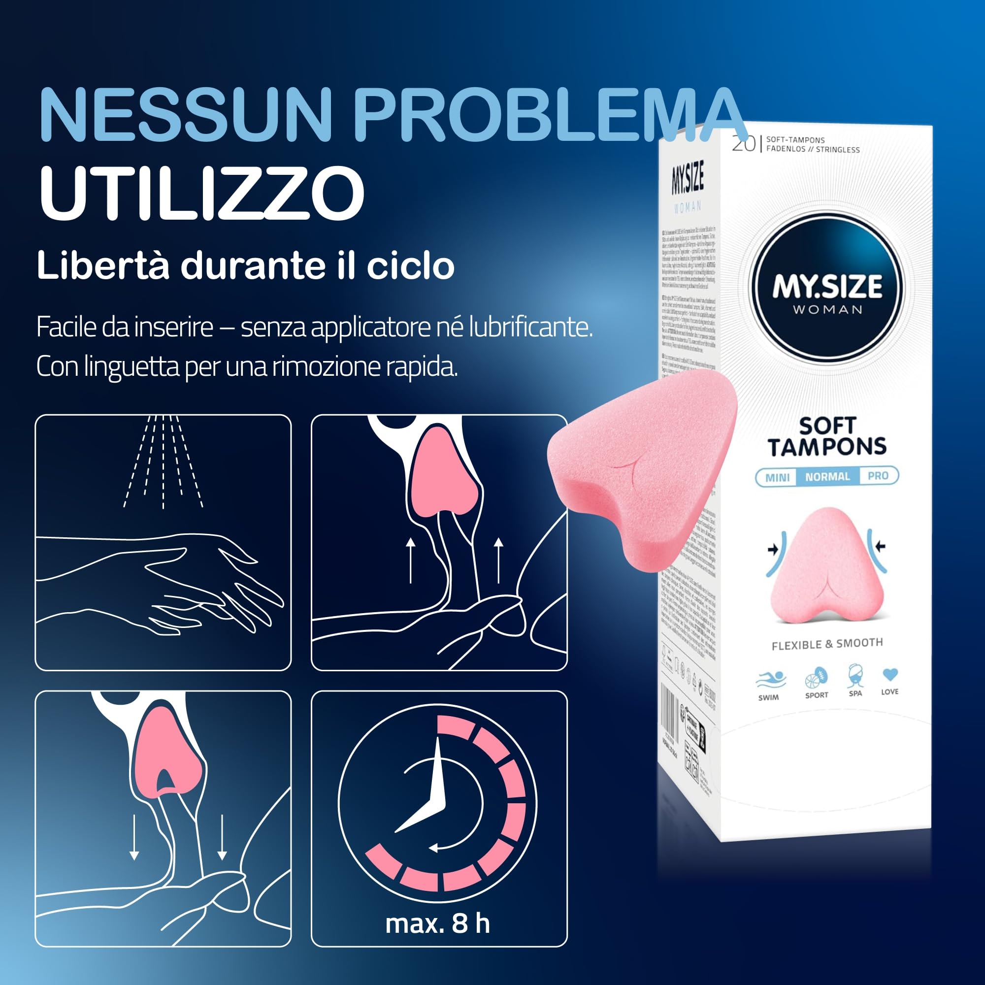 MY.SIZE Woman Soft Normal Tamponi 20 Pezzi Senza Filo