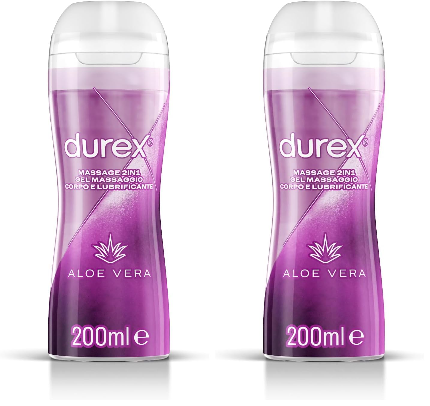 Durex Massage 2 in 1 gel massaggio e lubrificante 2x200 ml