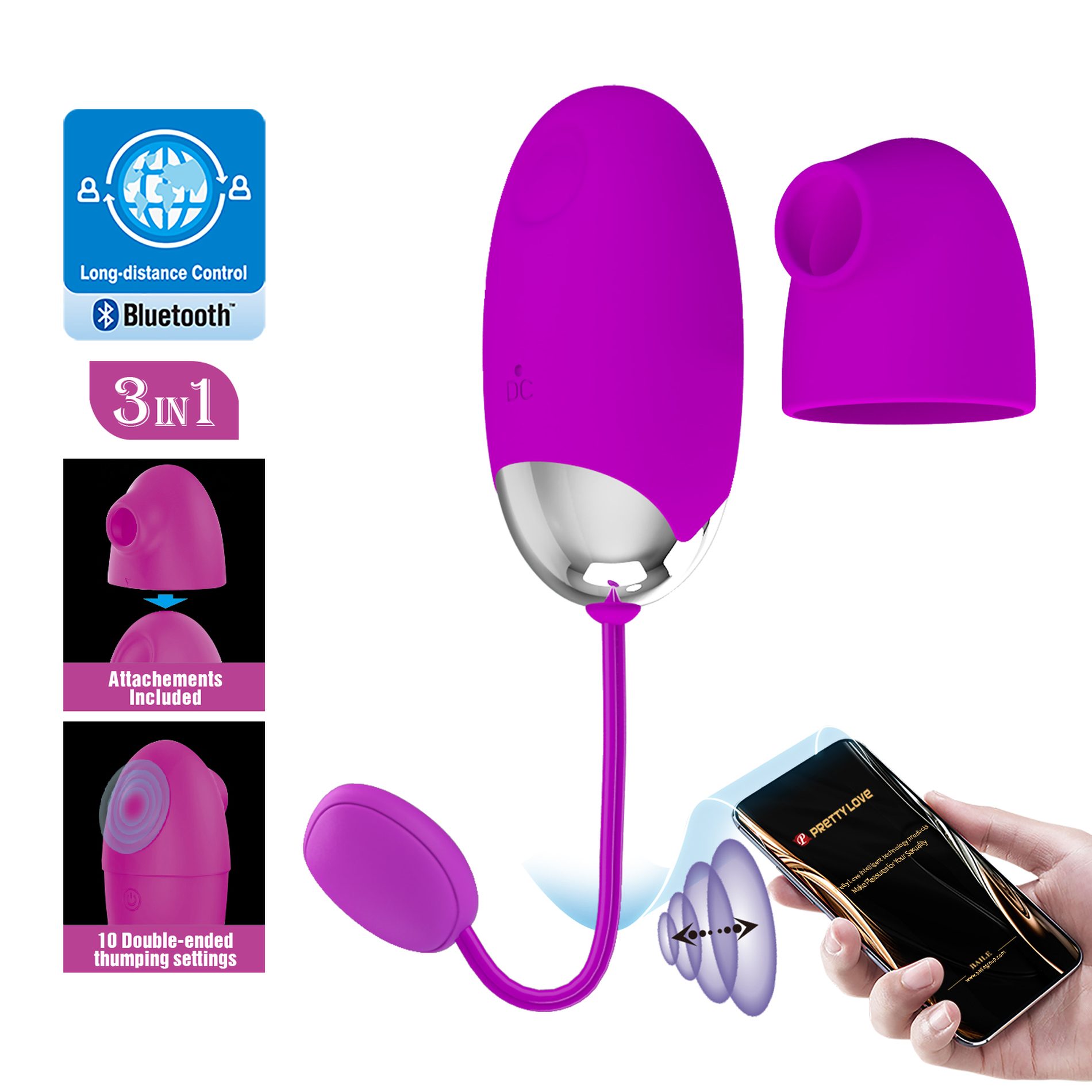 Pretty Love Kaila ovetto vibrante con app e stimolatore clitorideo