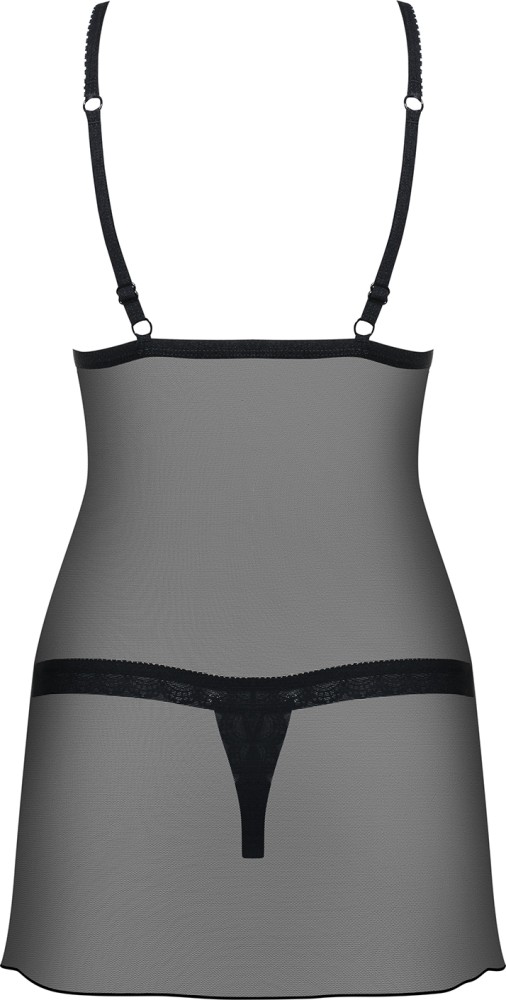 Obsessive 865-CHE-1 chemise nera S/M con perizoma