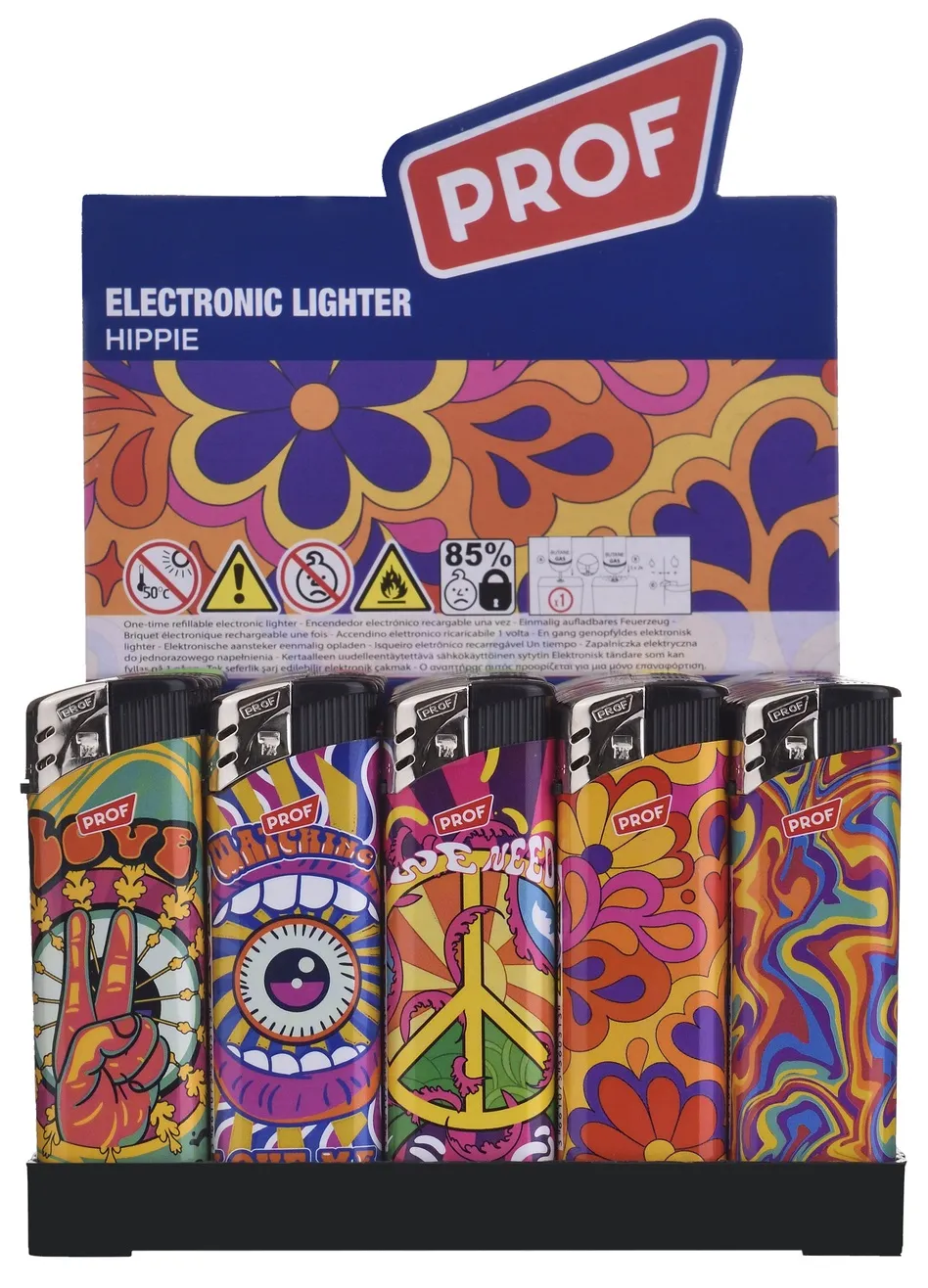 Prof Hippie accendino elettronico ricaricabile 50 pz