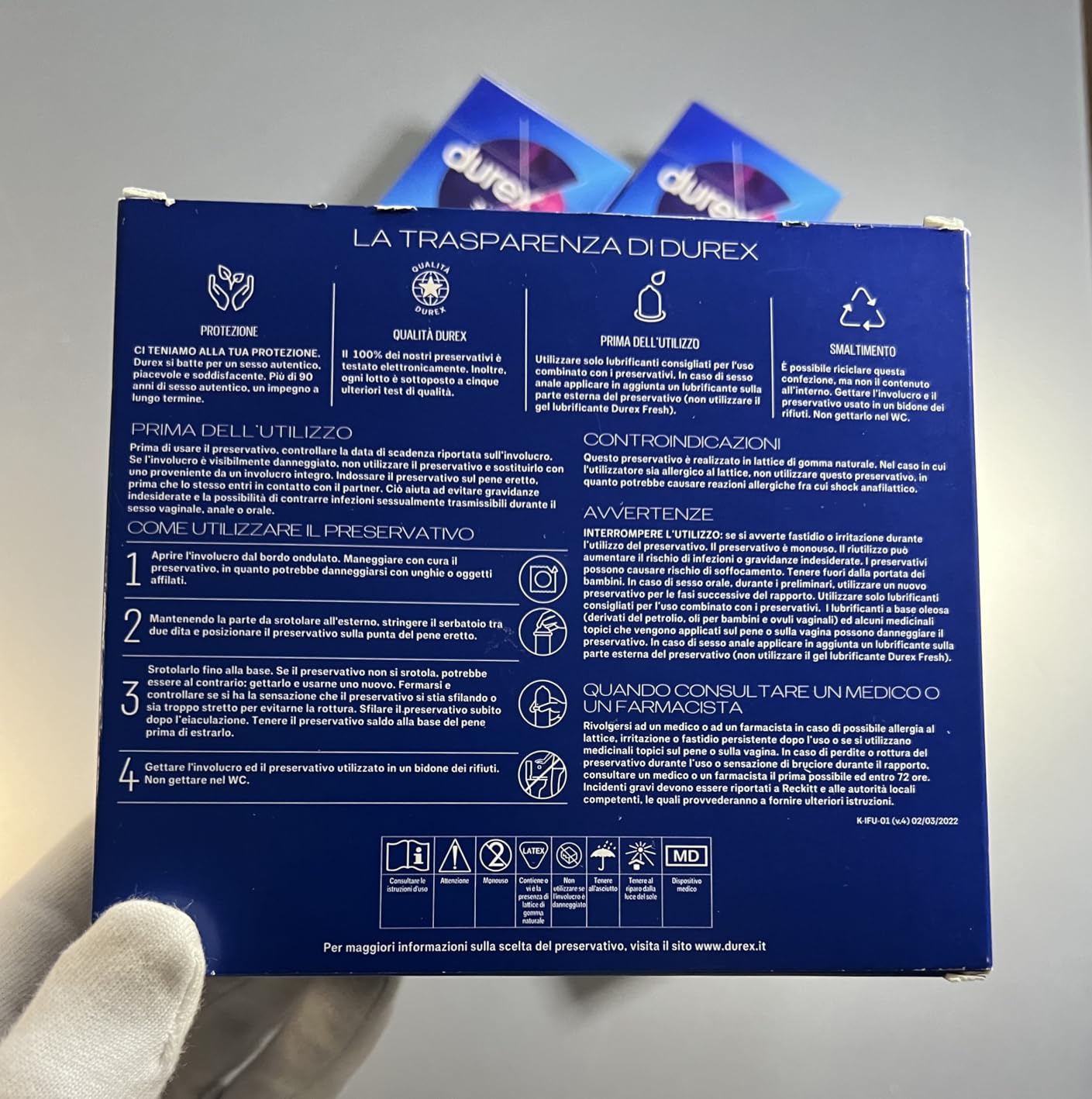 Durex Jeans 3XL preservativi 20 pezzi larghi 64 mm