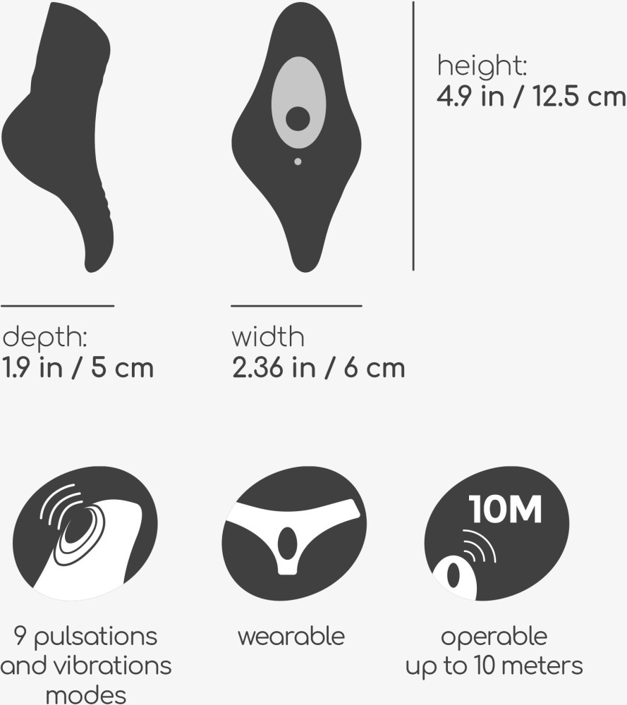 Crushious Mobula vibratore indossabile con telecomando 9 vibrazioni