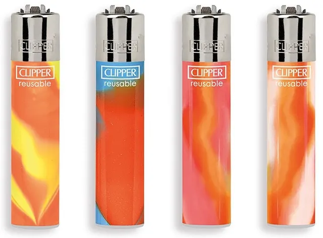 Clipper Orange Nebula accendino ricaricabile box 24 pz fiamma regolabile