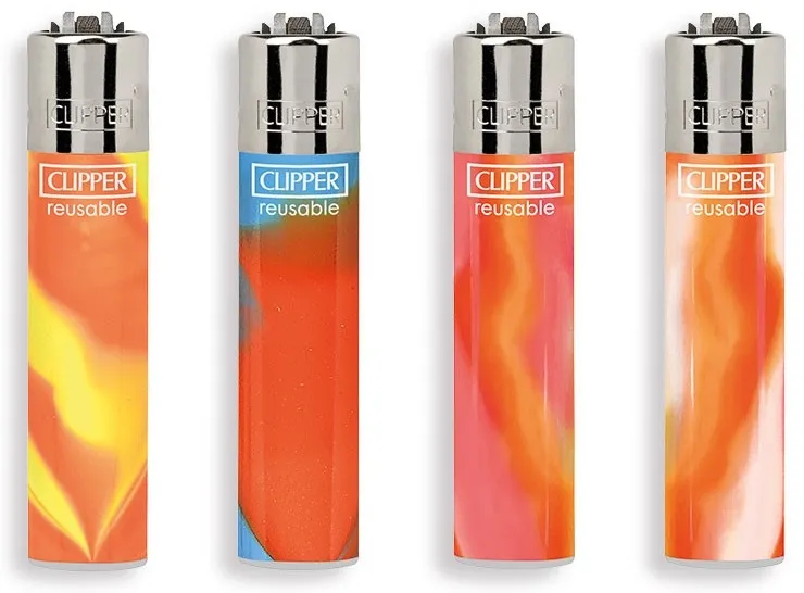 Clipper Orange Nebula accendino ricaricabile box 24 pz fiamma regolabile