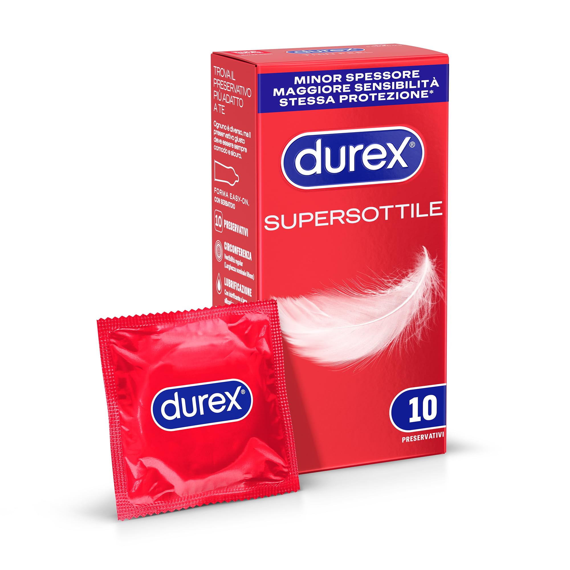 Durex SuperSottile Regular preservativi 10 pezzi ultrasottili