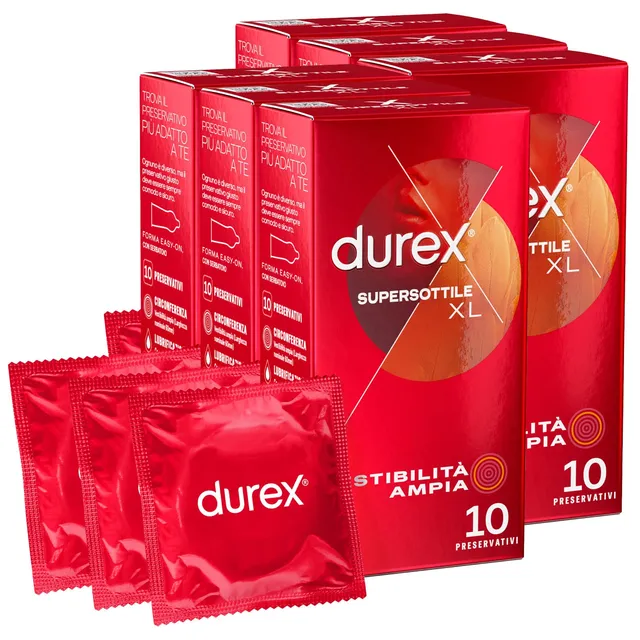 Durex Supersottile XL preservativi extra large 60 pz sottili