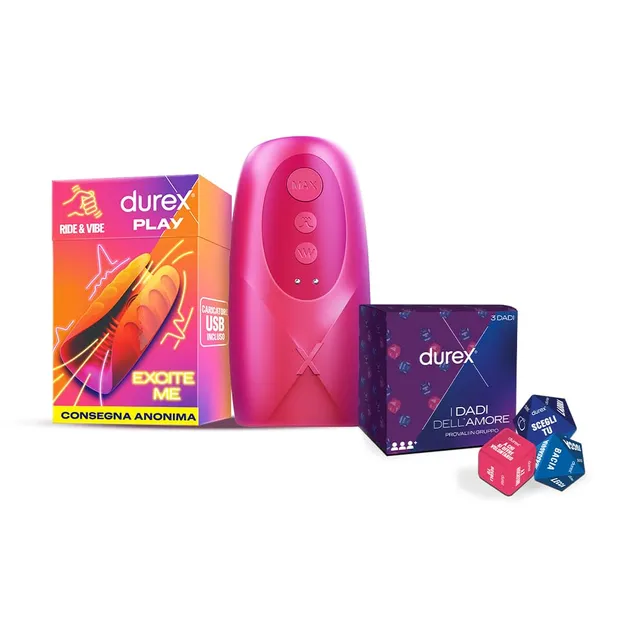 Durex Masturbatore Vibrante uomo silicone + dadi amore