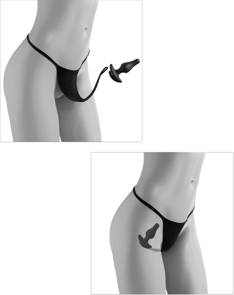 Pipedream Crotchless Love Garter perizoma con plug anale S-L