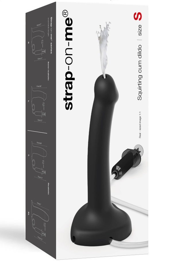 Strap-on-me Squirting Cum dildo semirealistico Nero S eiaculante