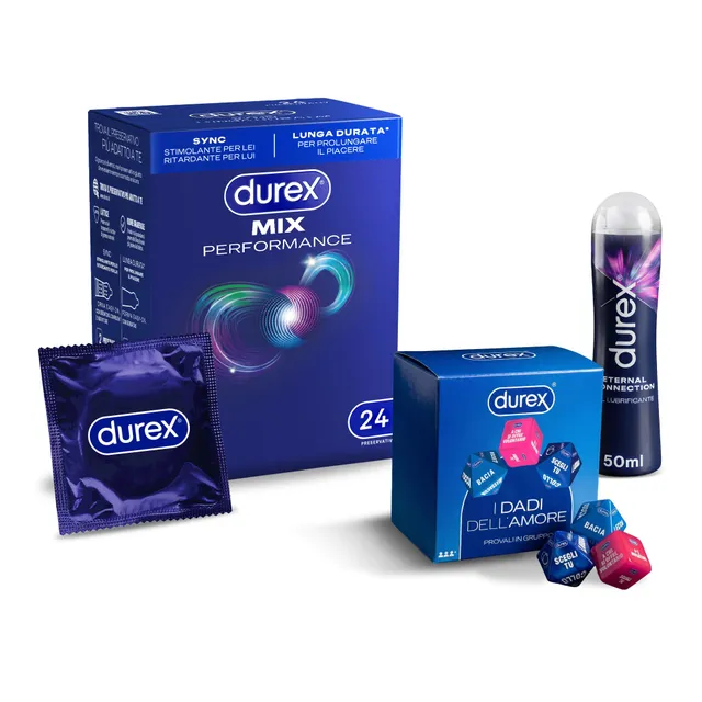 Durex Performance Kit Preservativi Retard Sync 24 pz + Gel 50ml