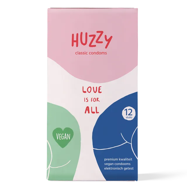 Huzzy preservativi vegan 12 pezzi trasparenti