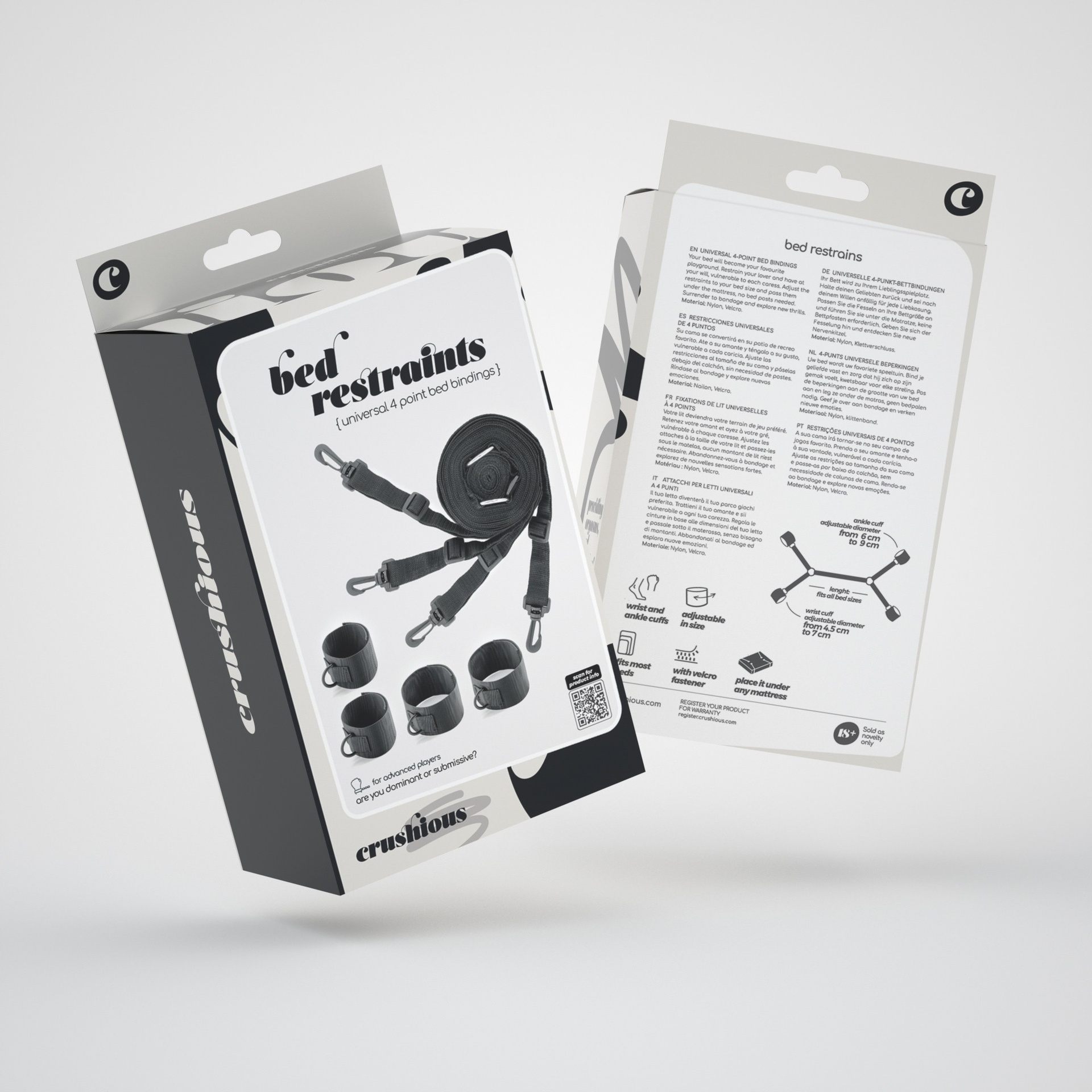 Crushious Universal Bed Restraints set bondage letto