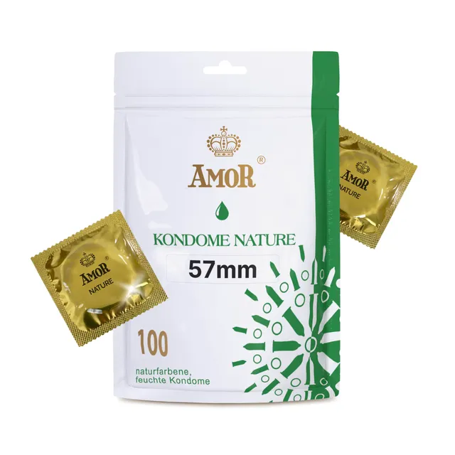 AMOR Nature 57 mm preservativi 100 pezzi trasparenti