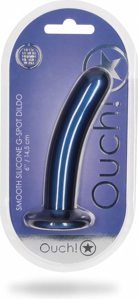 Ouch Smooth G-Spot Dildo 6 con Ventosa Blu Silicone