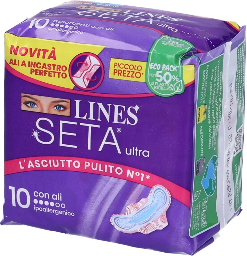Lines Seta Ultra assorbenti con ali 10 pezzi