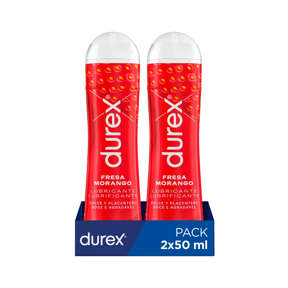 Durex Fragola lubrificante intimo 2x50 ml gusto fragola