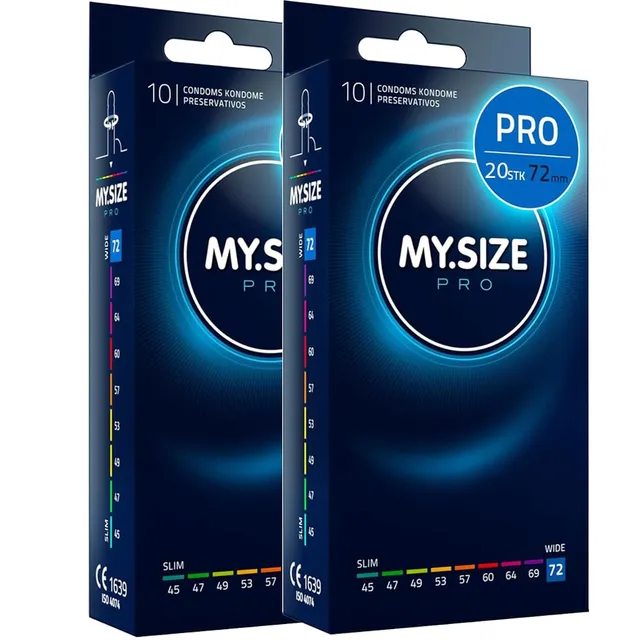 MY.SIZE PRO Elite 72mm Preservativi 20 Pezzi Mega XL