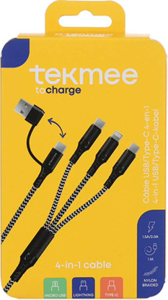 Tekmee 4-in-1 cavo intrecciato USB 1 m nylon