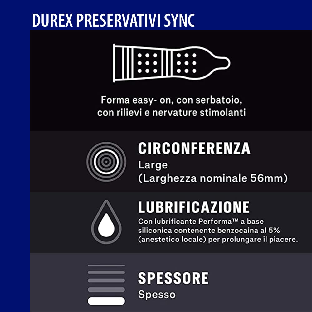 Durex Retard Sync preservativi mix 18 pezzi + dadi