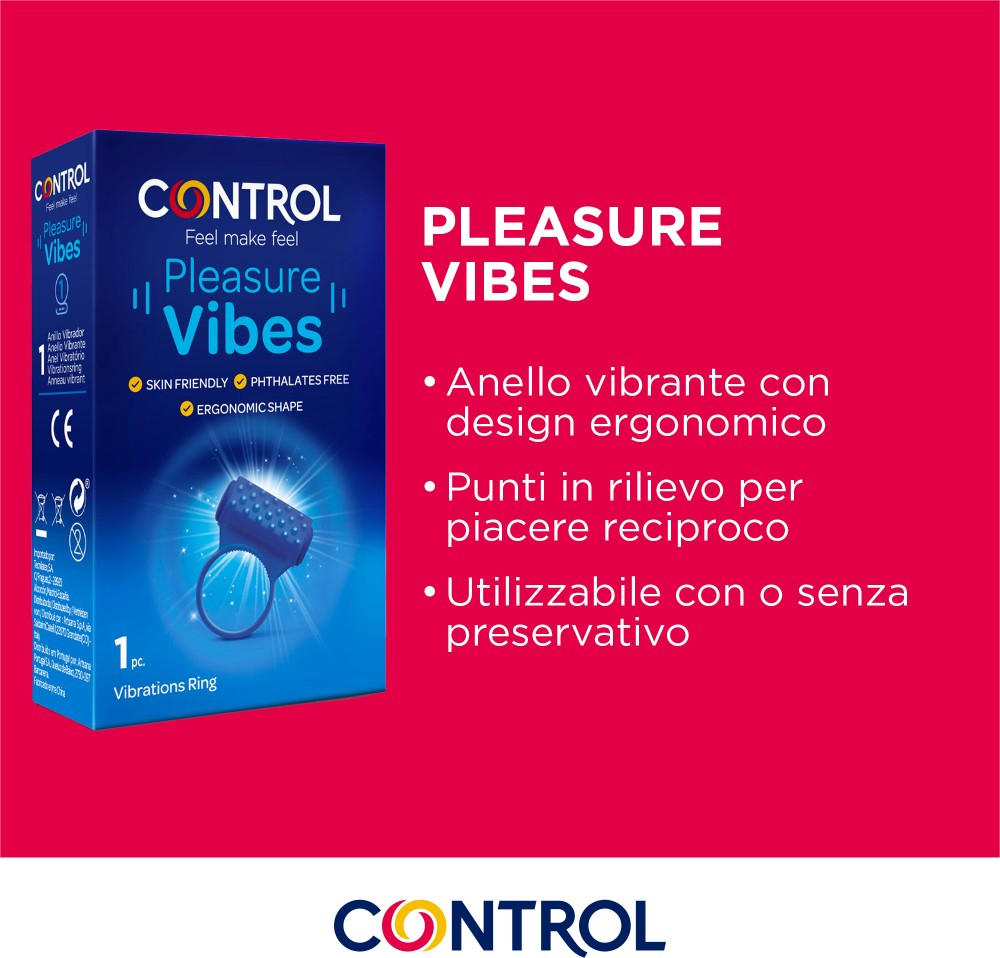 Pleasure Vibes Control anello vibrante monouso clitorideo