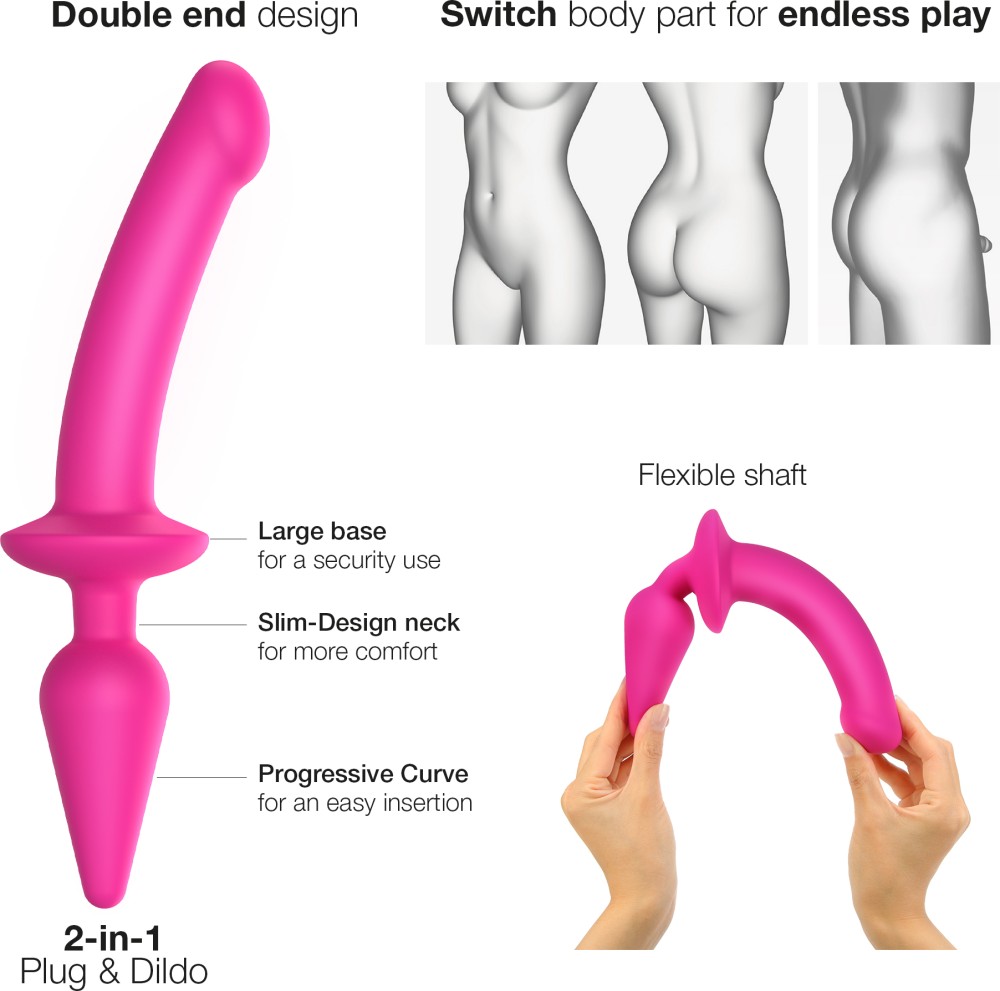 Strapon-me Switch Plug-in dildo plug fucsia S