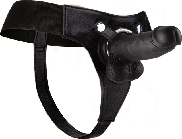 Ouch! Realistic Black strapon dildo realistico