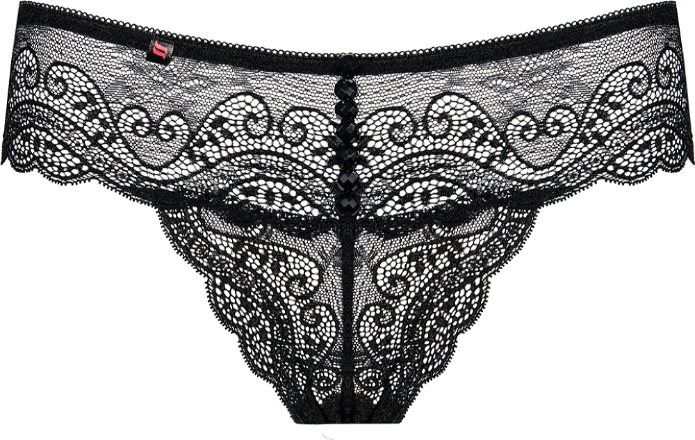 Obsessive Miamor perizoma in pizzo nero con strass