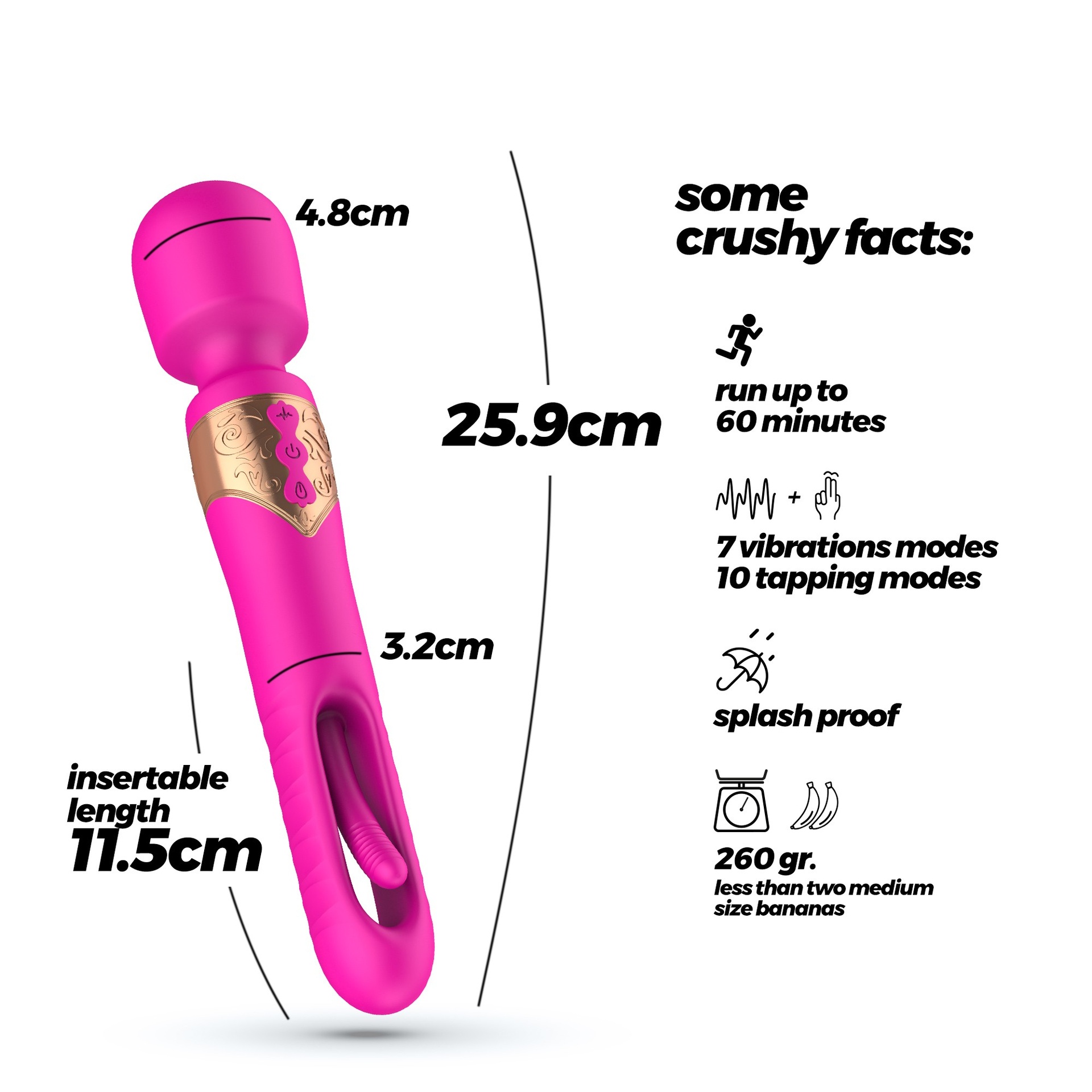 Crushious Big Ben vibratore wand punto G 2 in 1