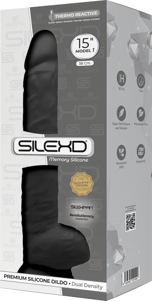 Silexd Model 1 15 dildo gigante nero con ventosa